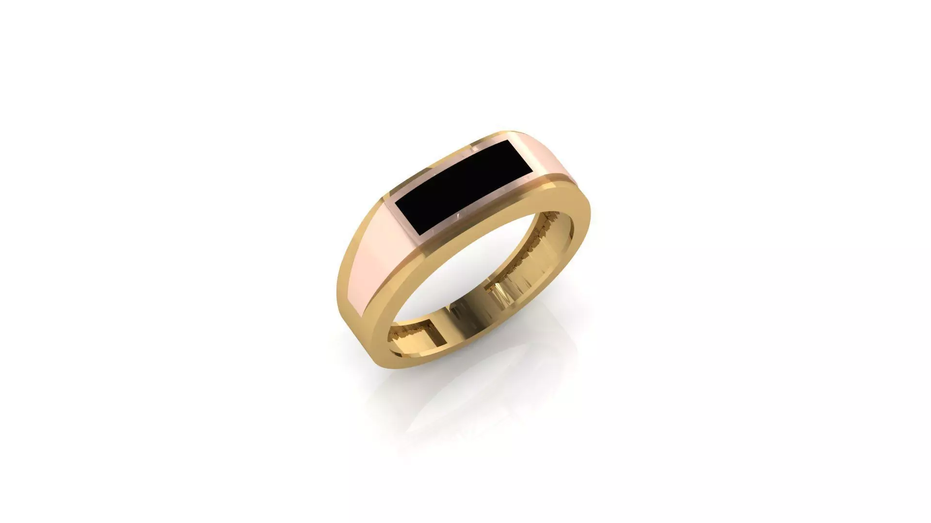 Two Tone Gold Band Enamel Ring 3D print model