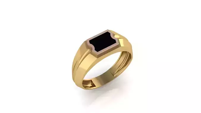 Two Tone Geometric Enamel Ring