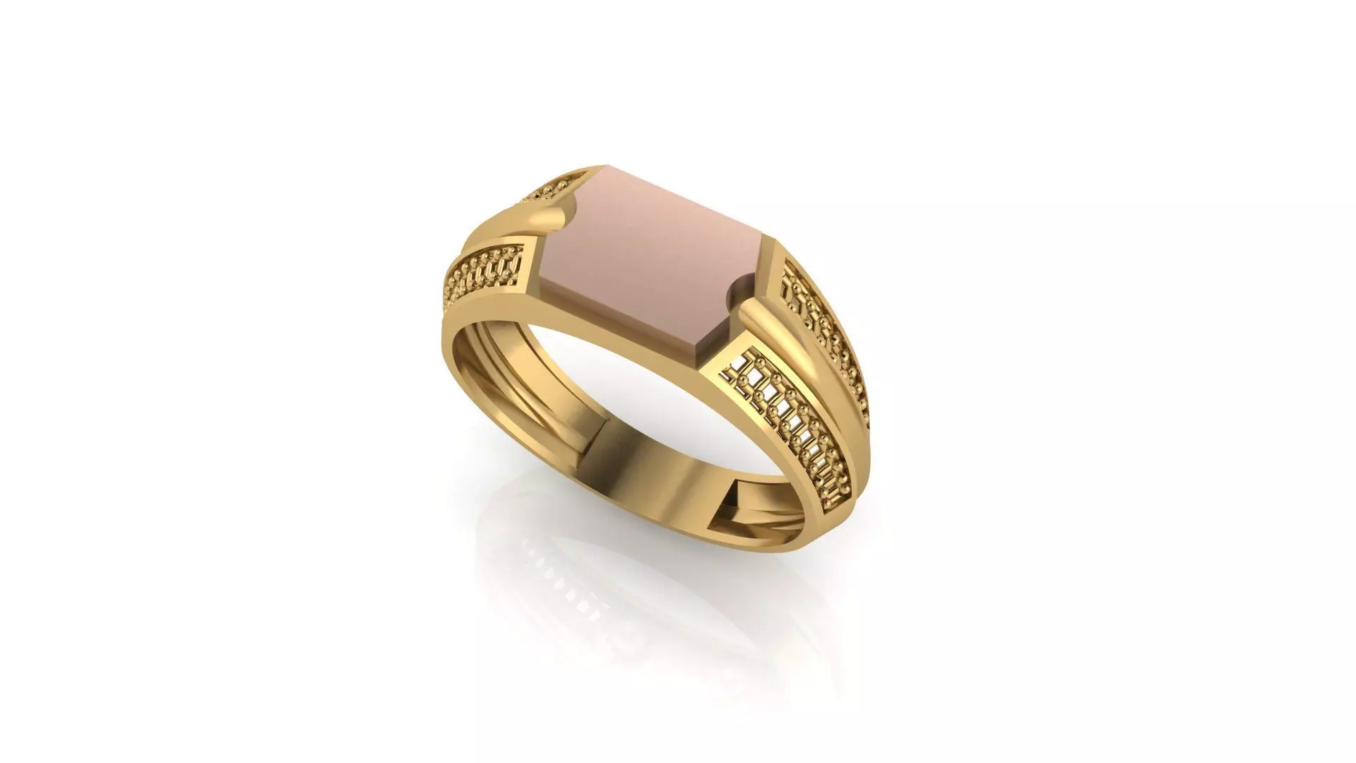 Two Tone Geometric Ring with Lattice Side Detail 3D print model