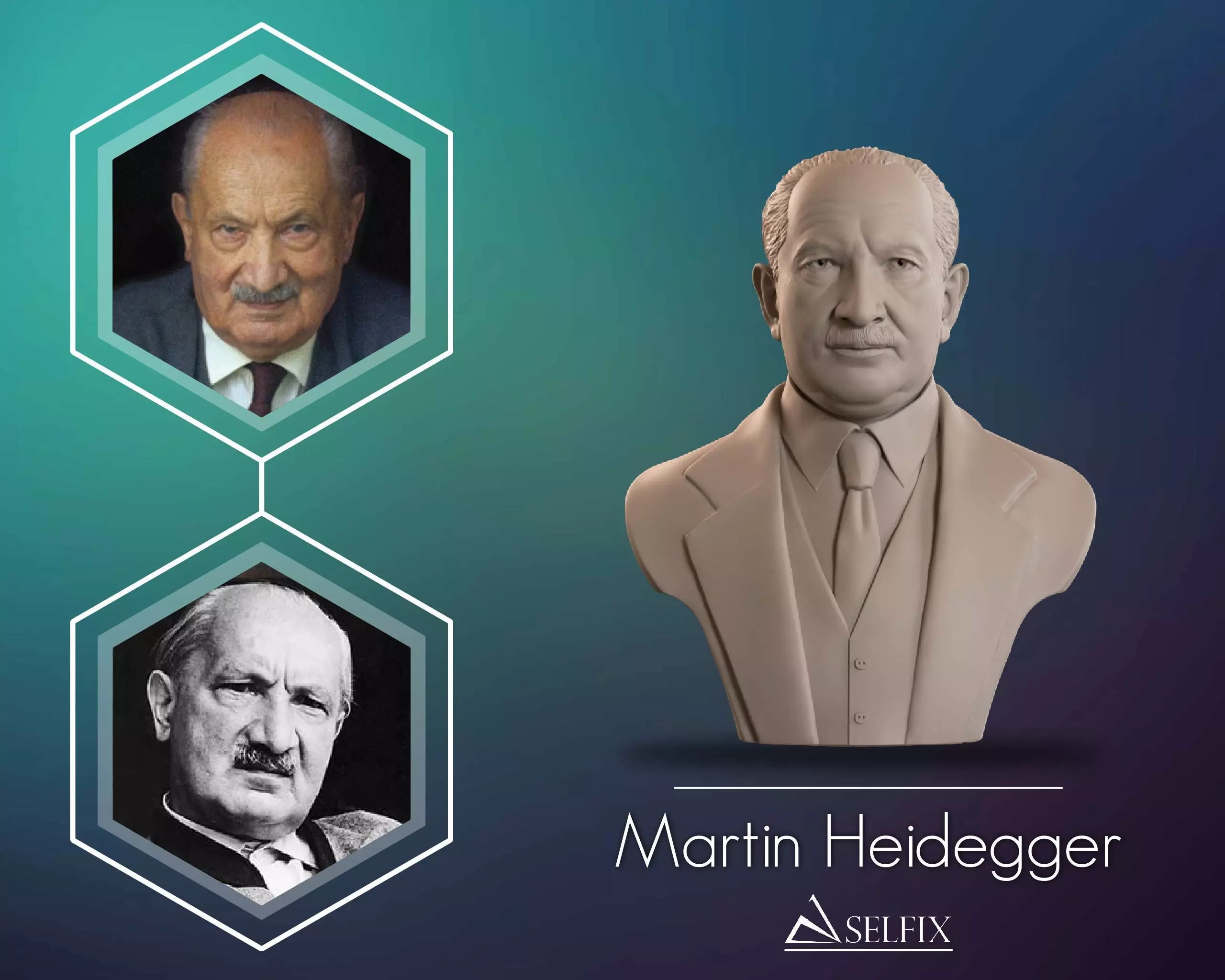 Martin Heidegger Bust Sculpture 3D print model