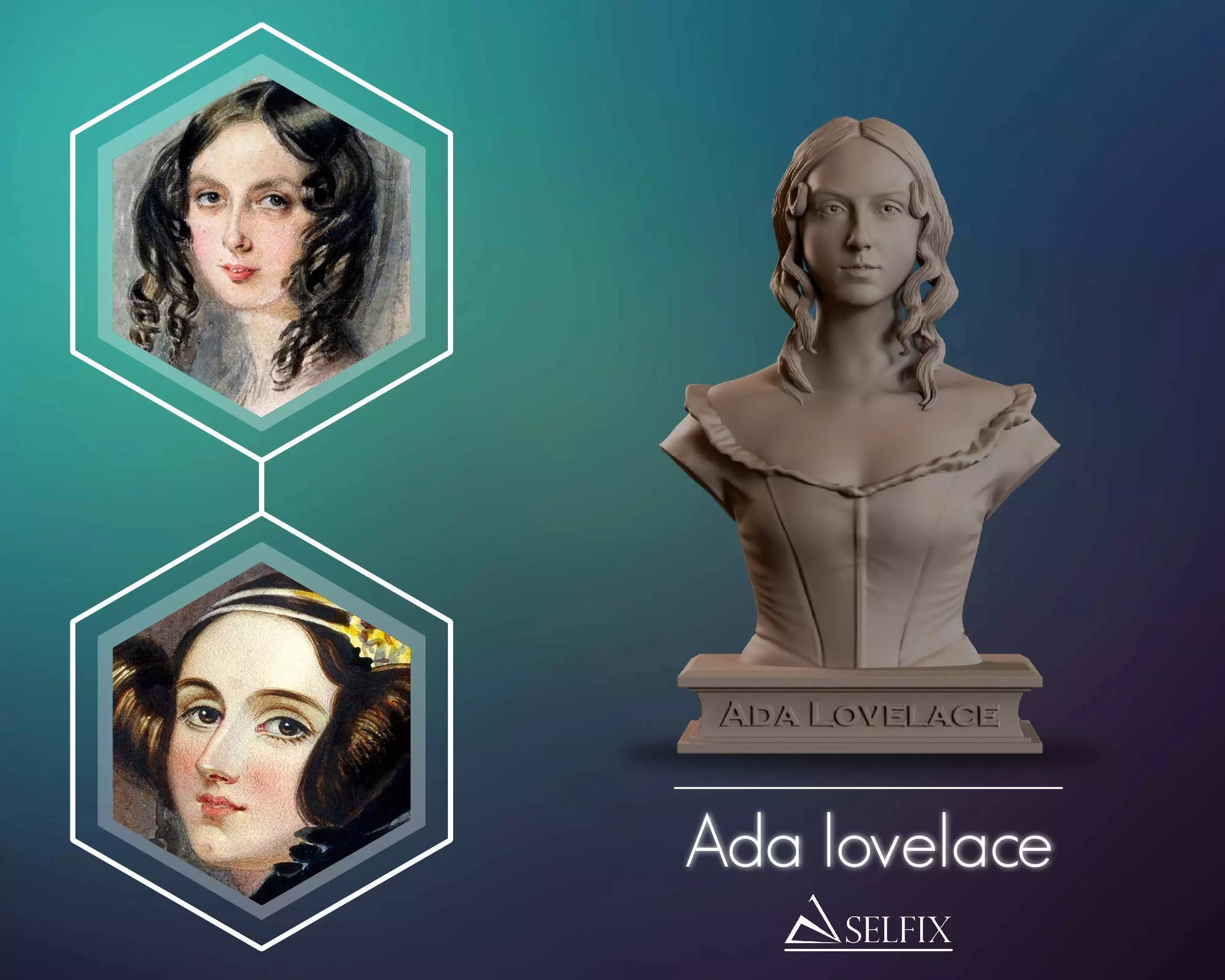 Ada Lovelace Bust Sculpture 3D print model