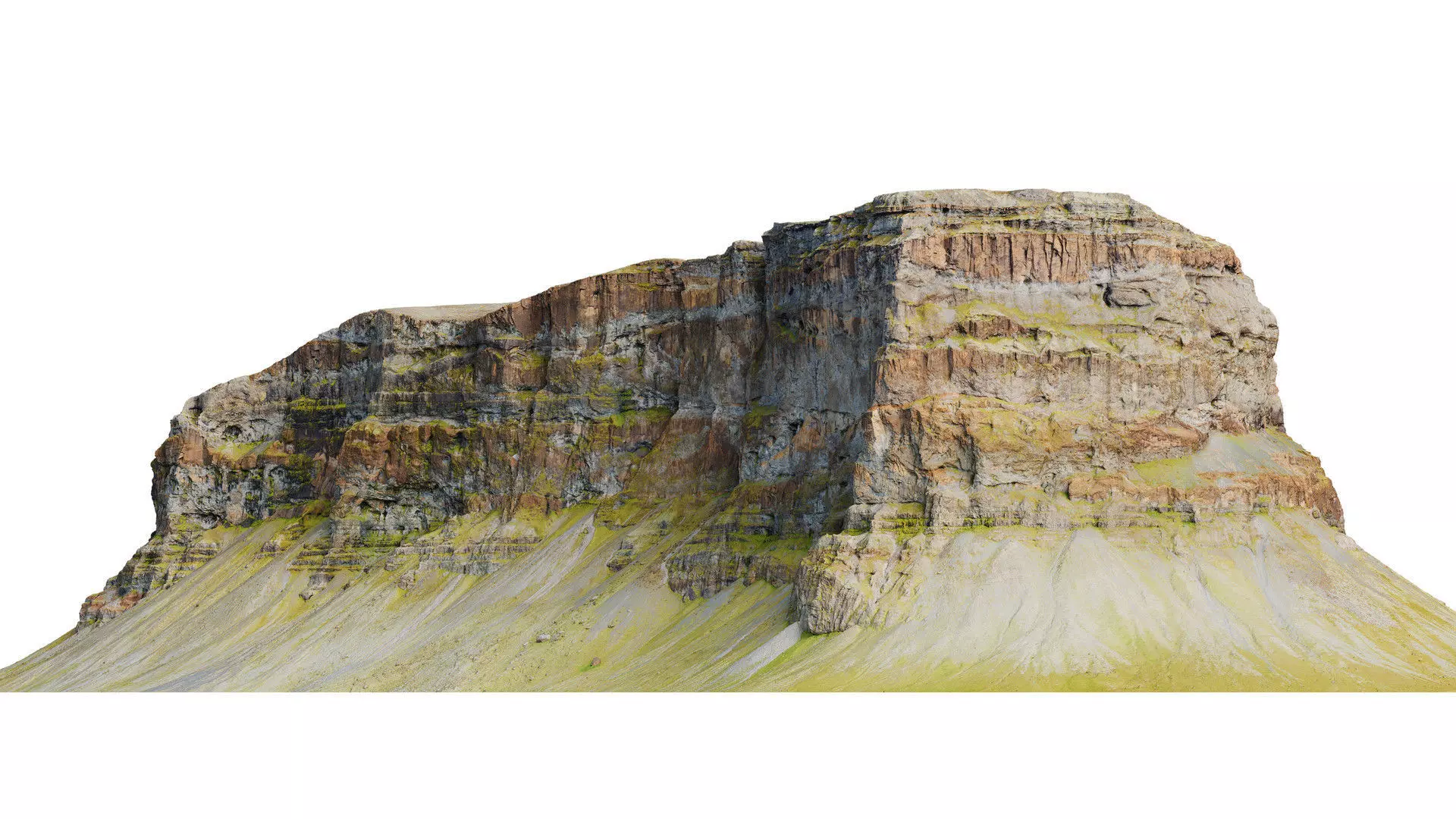 Table Mountain Cliffs Low-poly 3D model