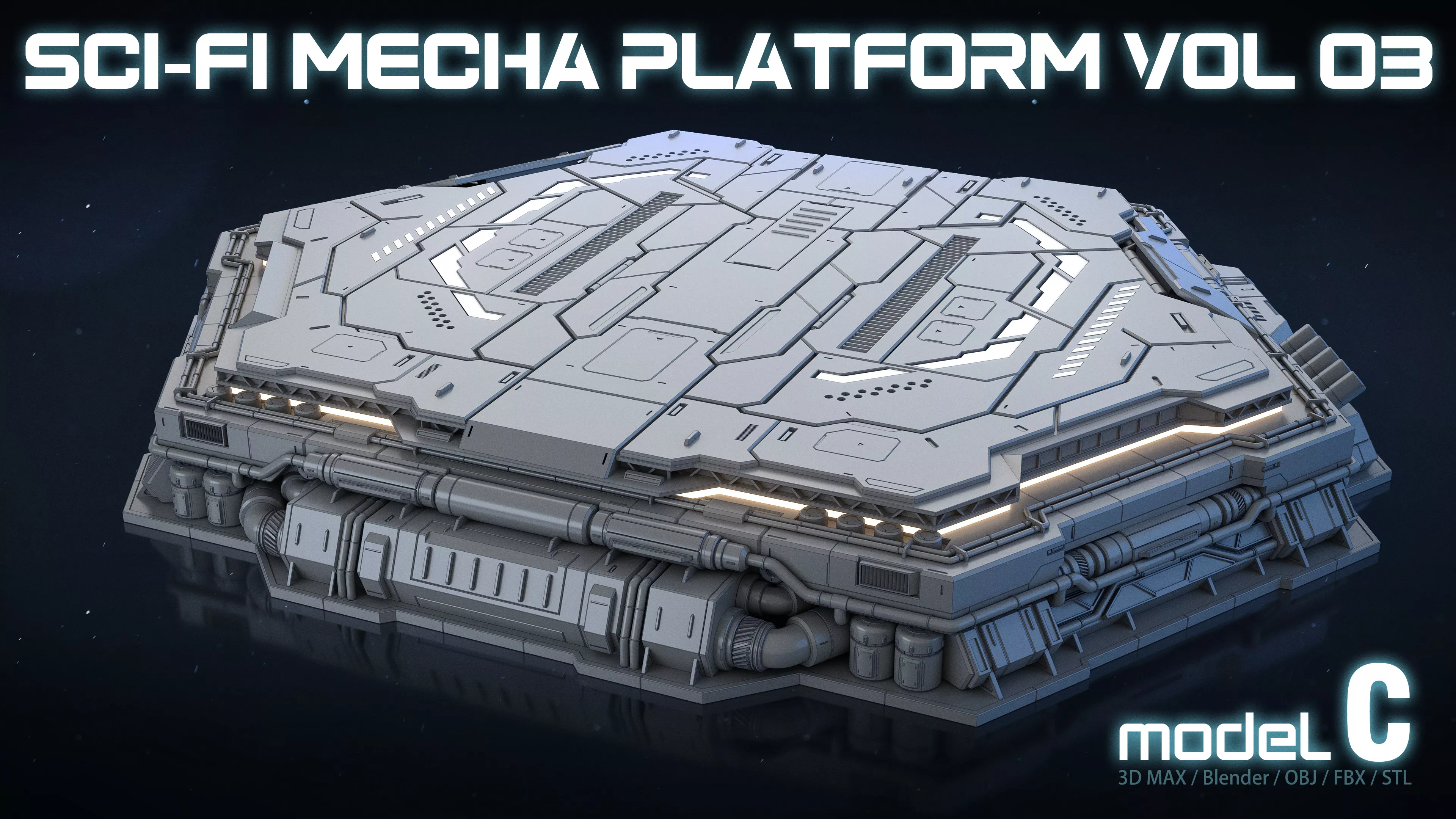 Sci-Fi Mecha Platform Vol 3 Model-C 3D print model