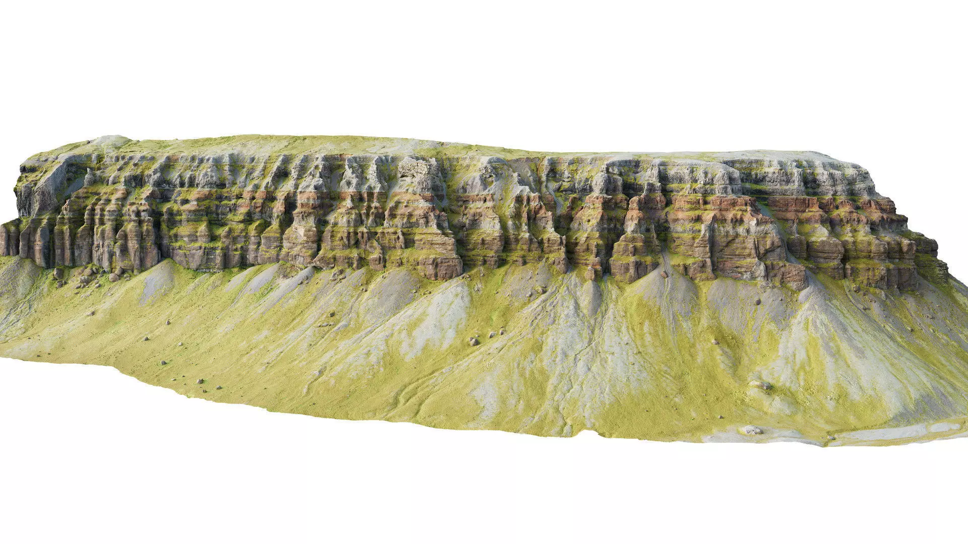 Mountain Range Cliffs Low-poly 3D model