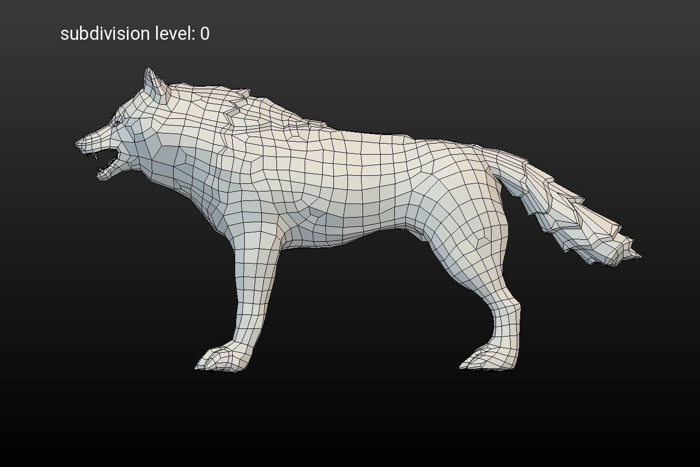 Lowpoly fantasy wolf Low-poly 3D model_11