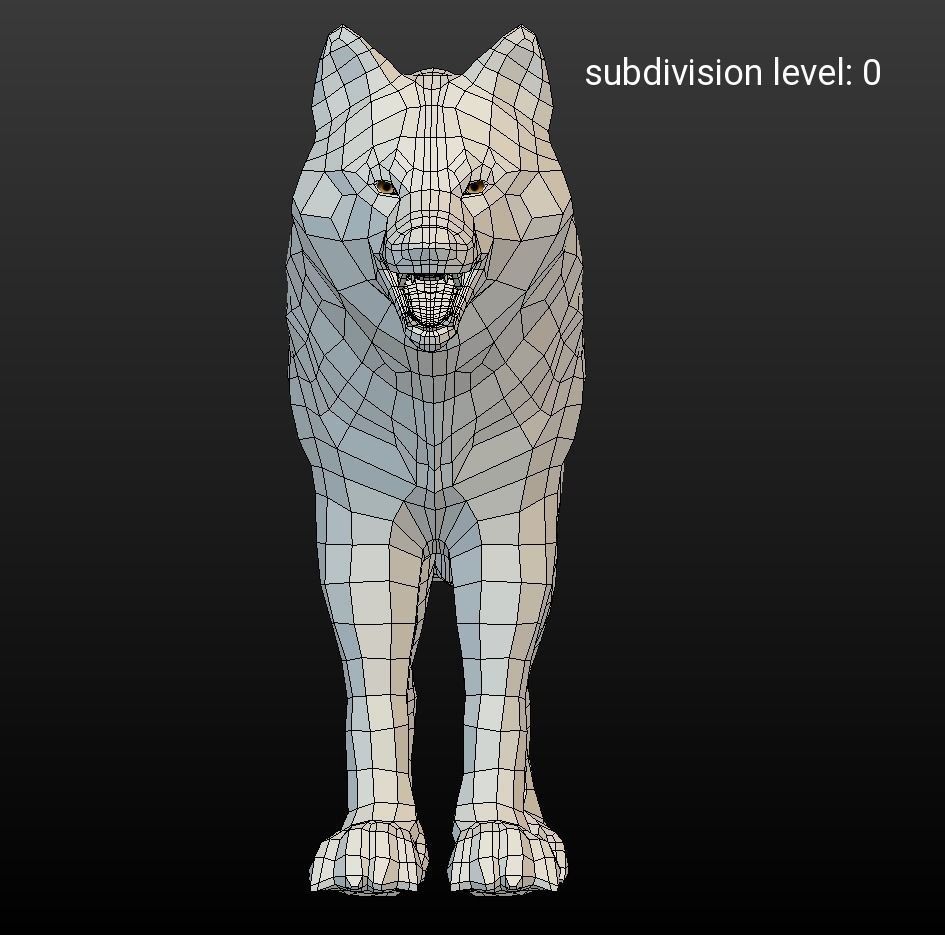Lowpoly fantasy wolf Low-poly 3D model_9