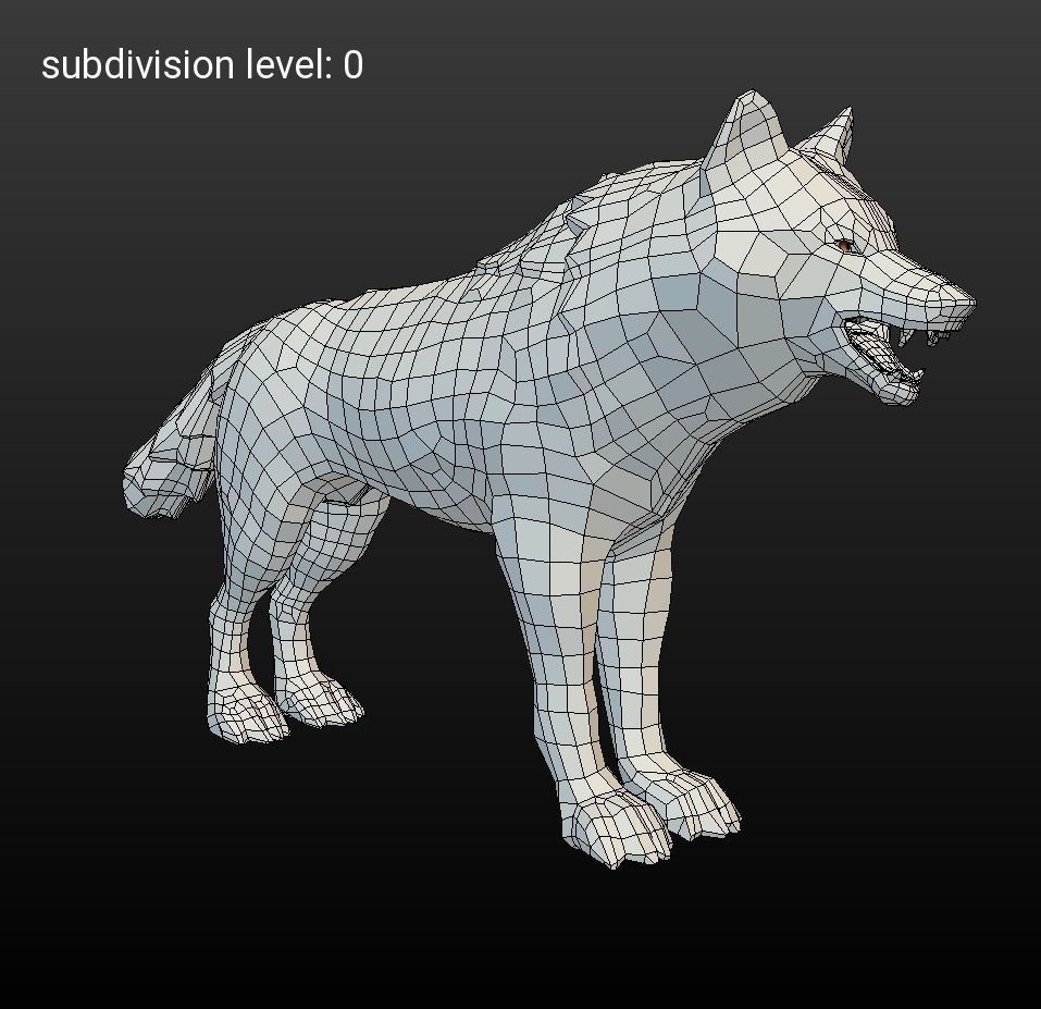 Lowpoly fantasy wolf Low-poly 3D model_14