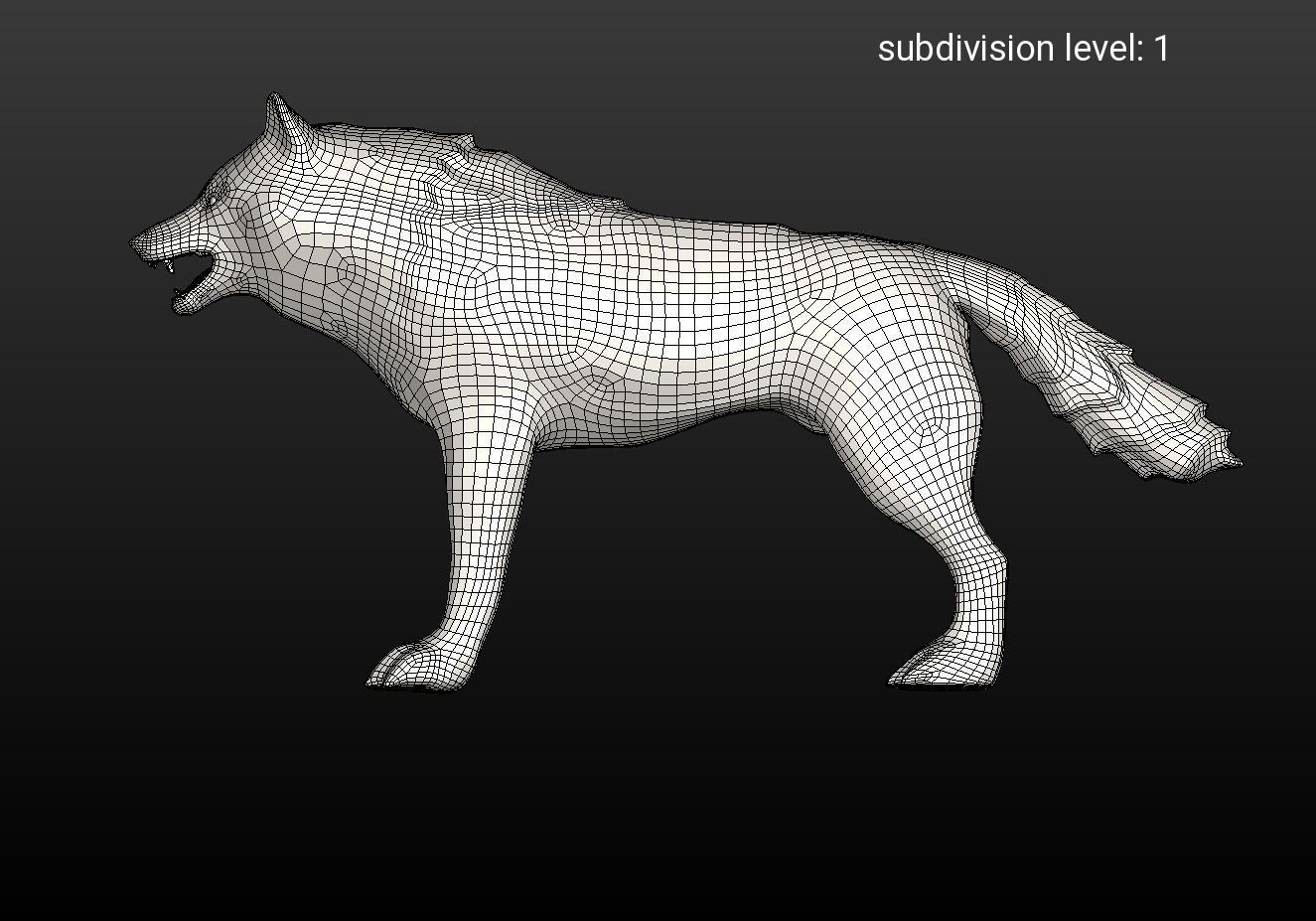 Lowpoly fantasy wolf Low-poly 3D model_17