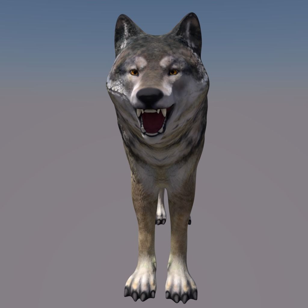 Lowpoly fantasy wolf Low-poly 3D model_3