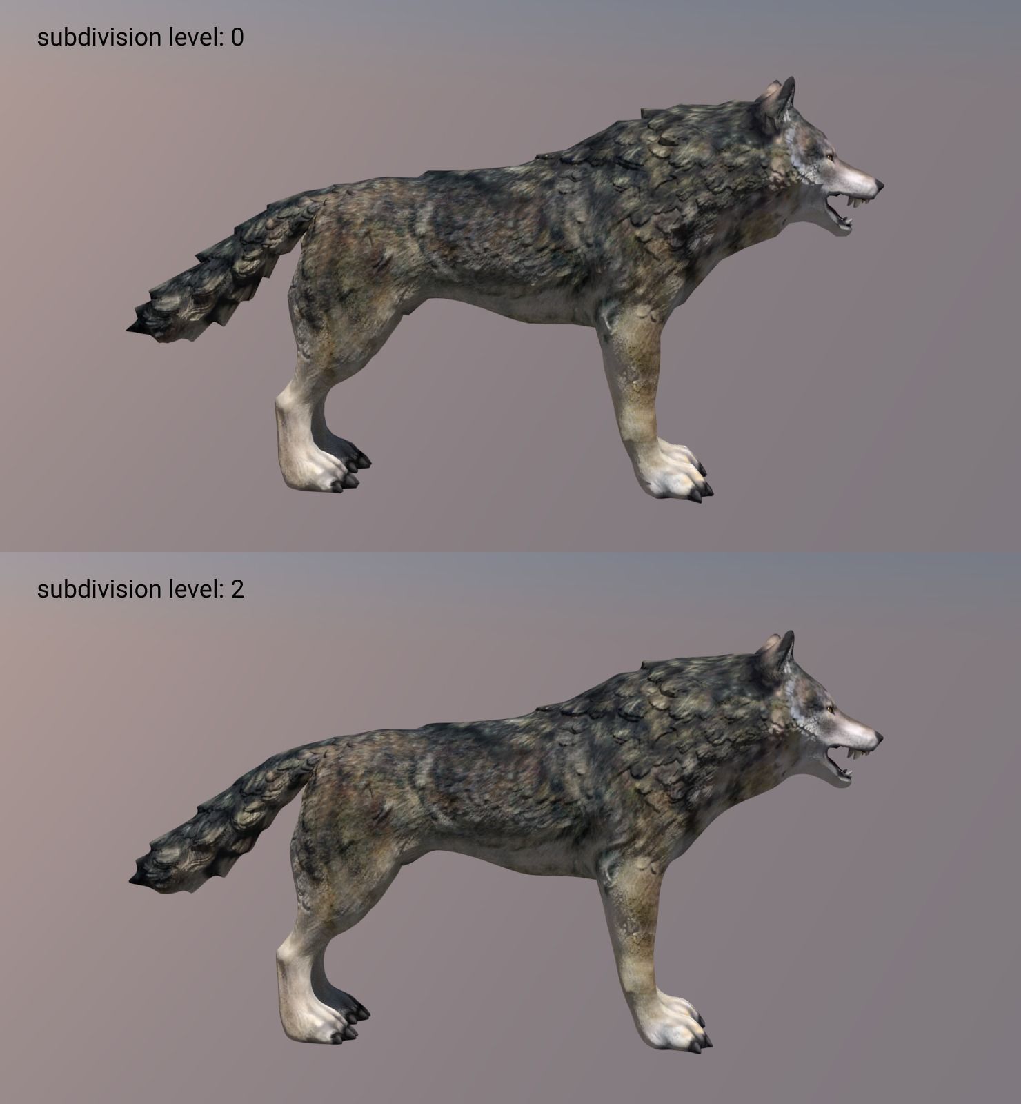 Lowpoly fantasy wolf Low-poly 3D model_1