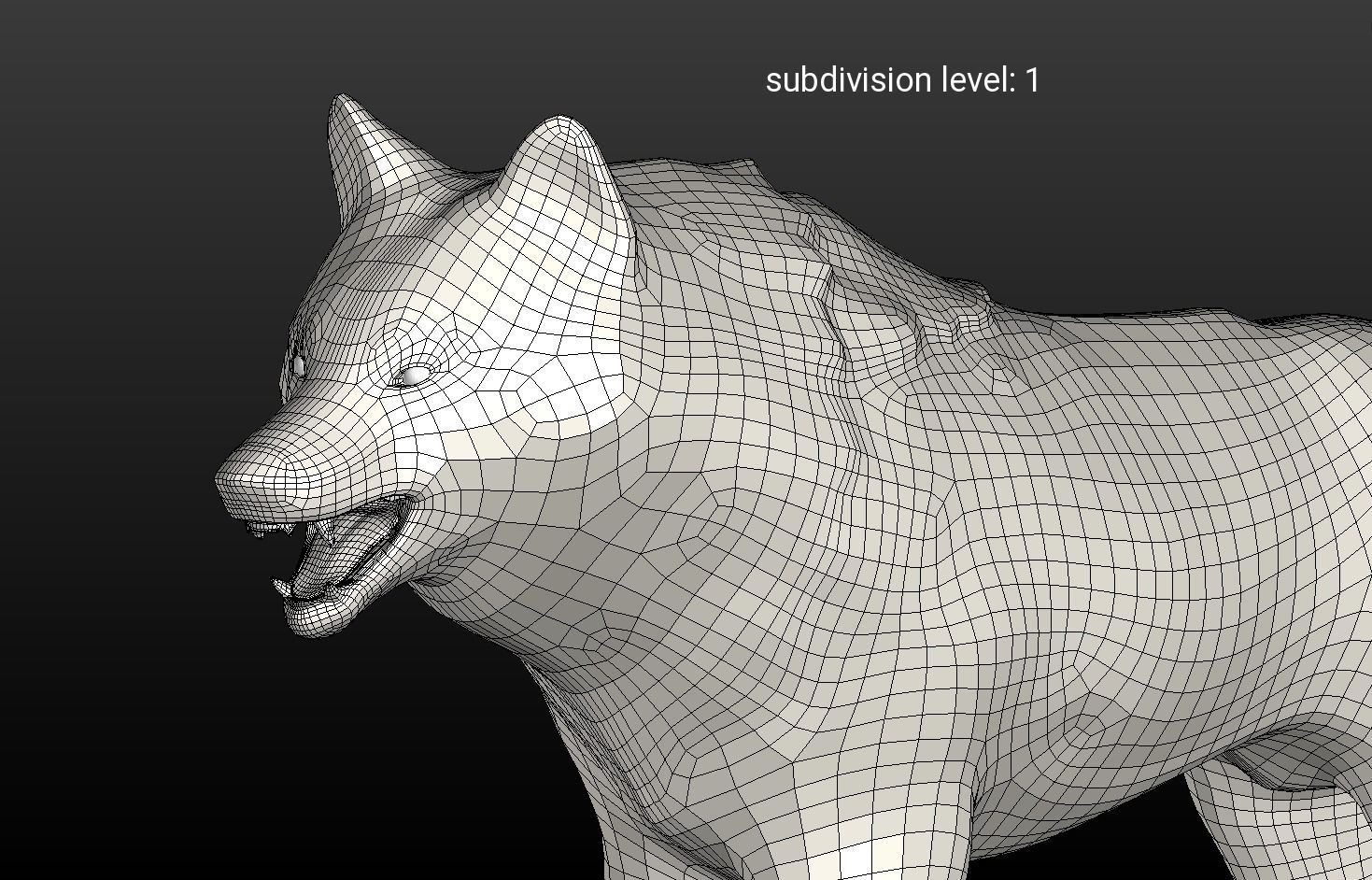 Lowpoly fantasy wolf Low-poly 3D model_19