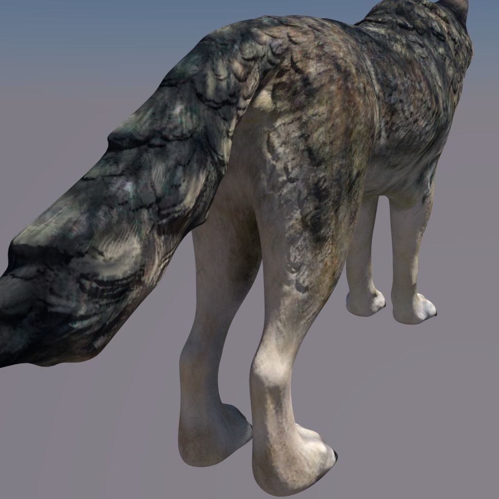 Lowpoly fantasy wolf Low-poly 3D model_7