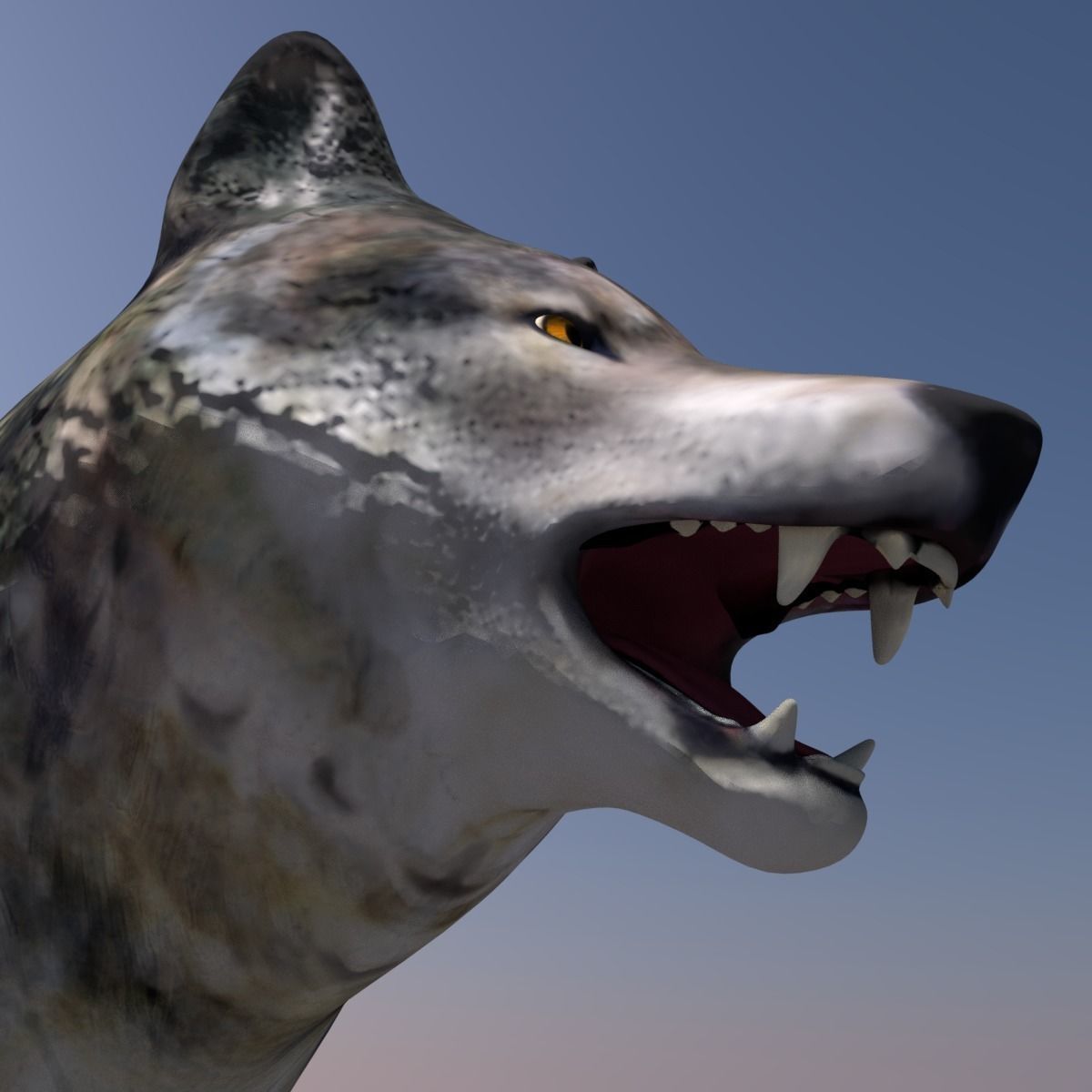 Lowpoly fantasy wolf Low-poly 3D model_23