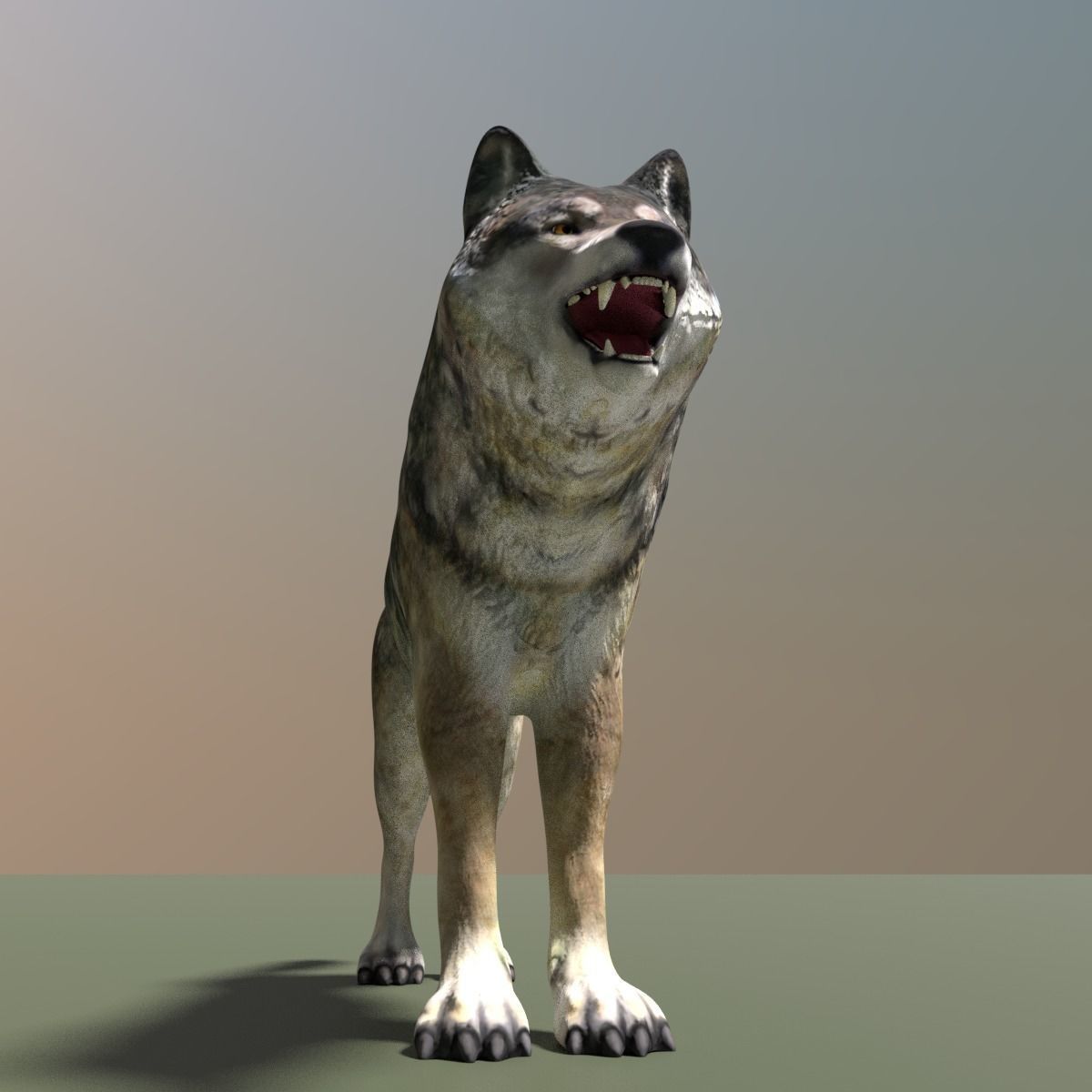 Lowpoly fantasy wolf Low-poly 3D model_4