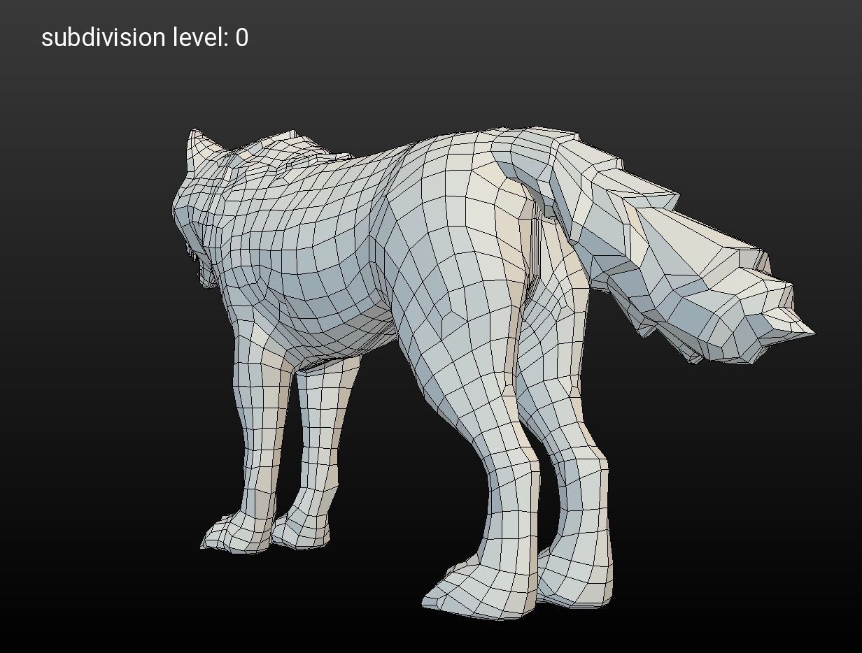 Lowpoly fantasy wolf Low-poly 3D model_16