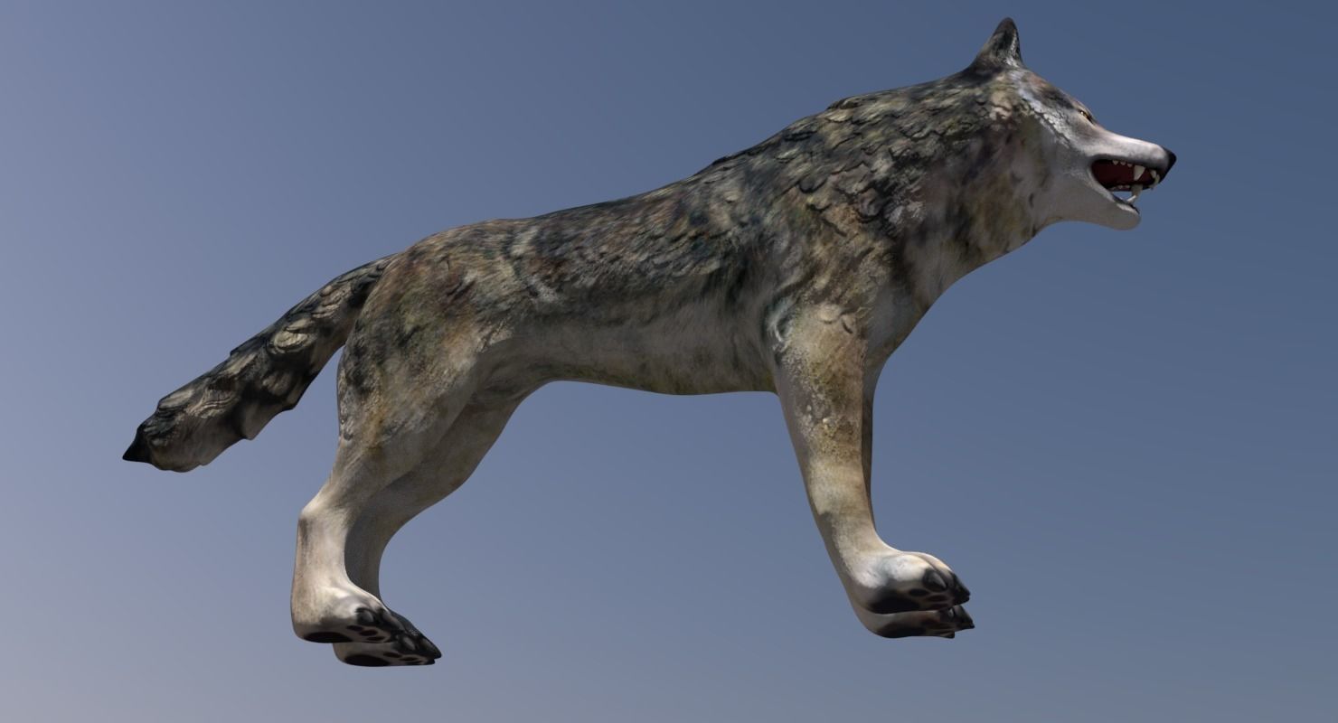 Lowpoly fantasy wolf Low-poly 3D model_21