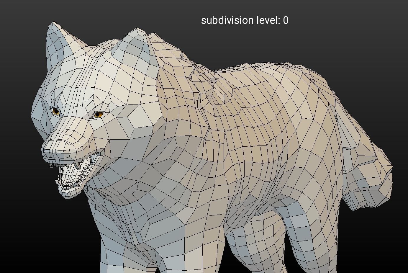 Lowpoly fantasy wolf Low-poly 3D model_12