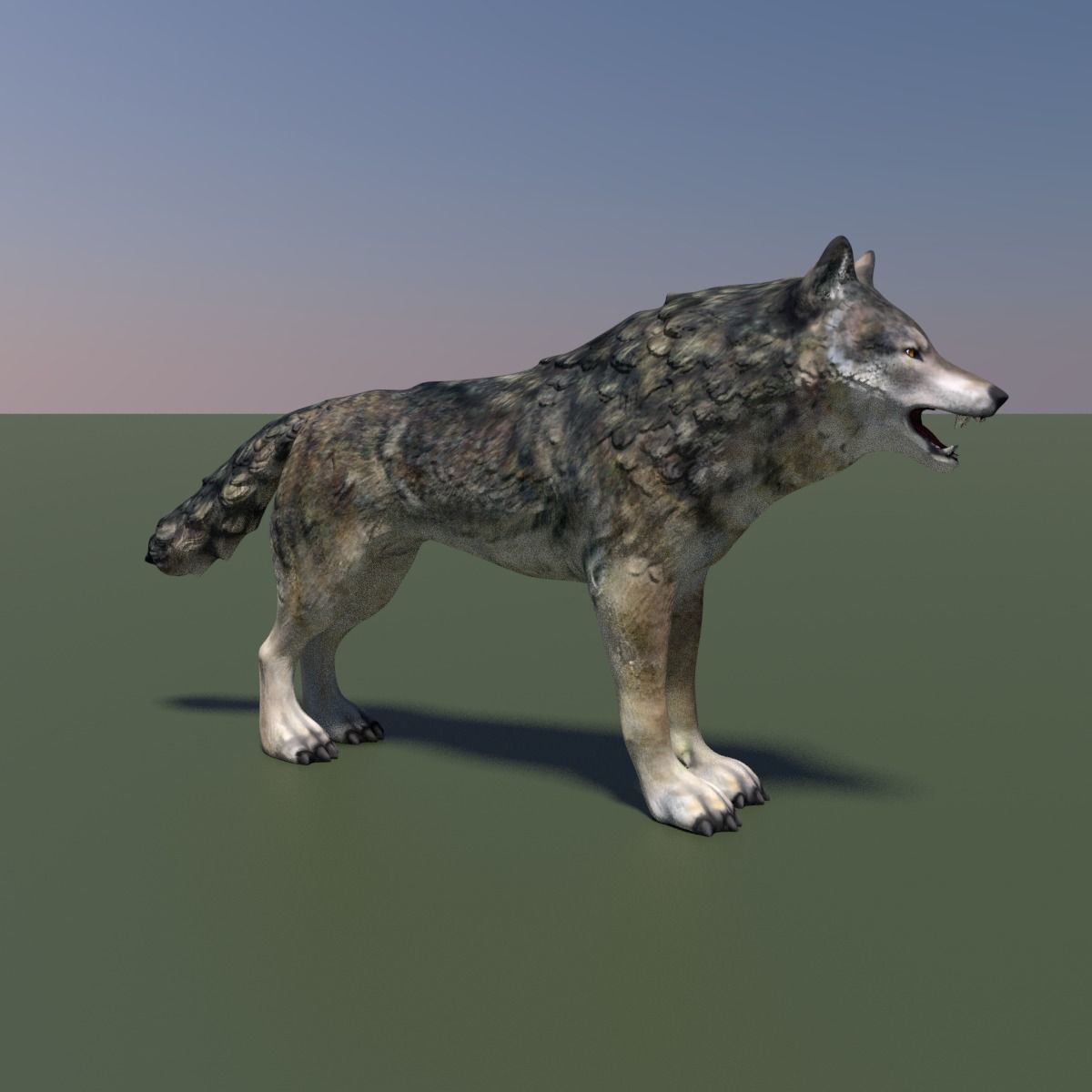 Lowpoly fantasy wolf Low-poly 3D model_2