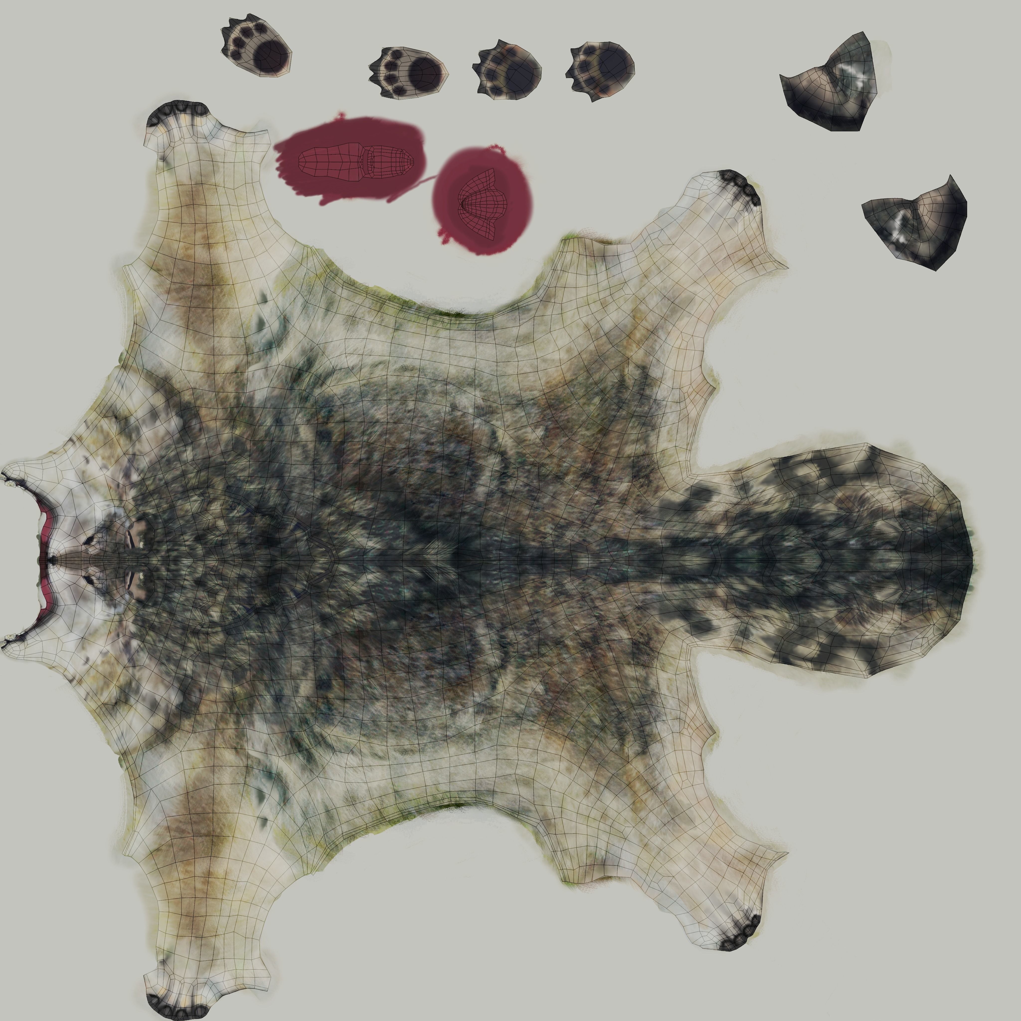 Lowpoly fantasy wolf Low-poly 3D model_22