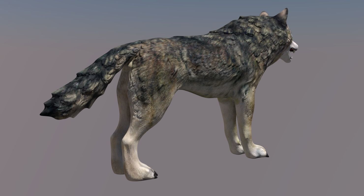 Lowpoly fantasy wolf Low-poly 3D model_6