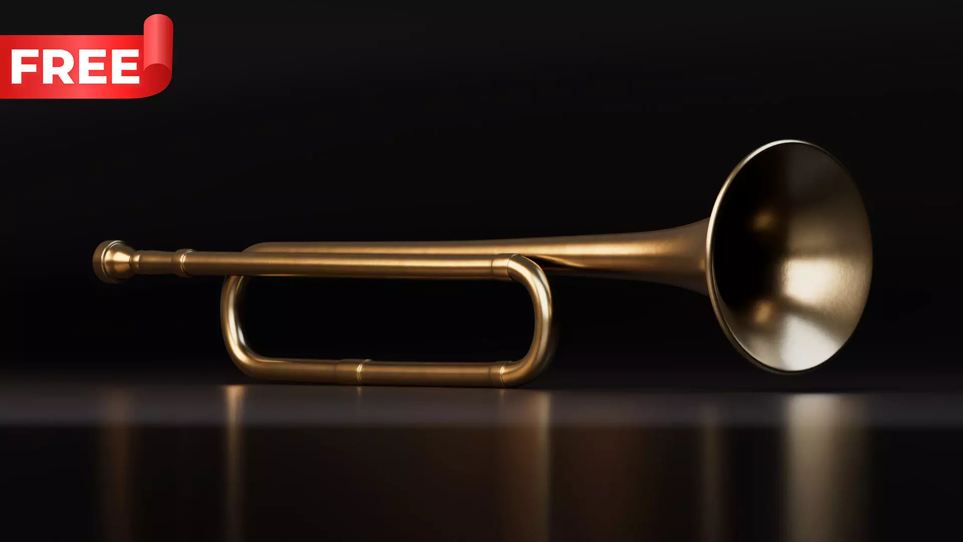 Brass Bugle Free low-poly 3D model