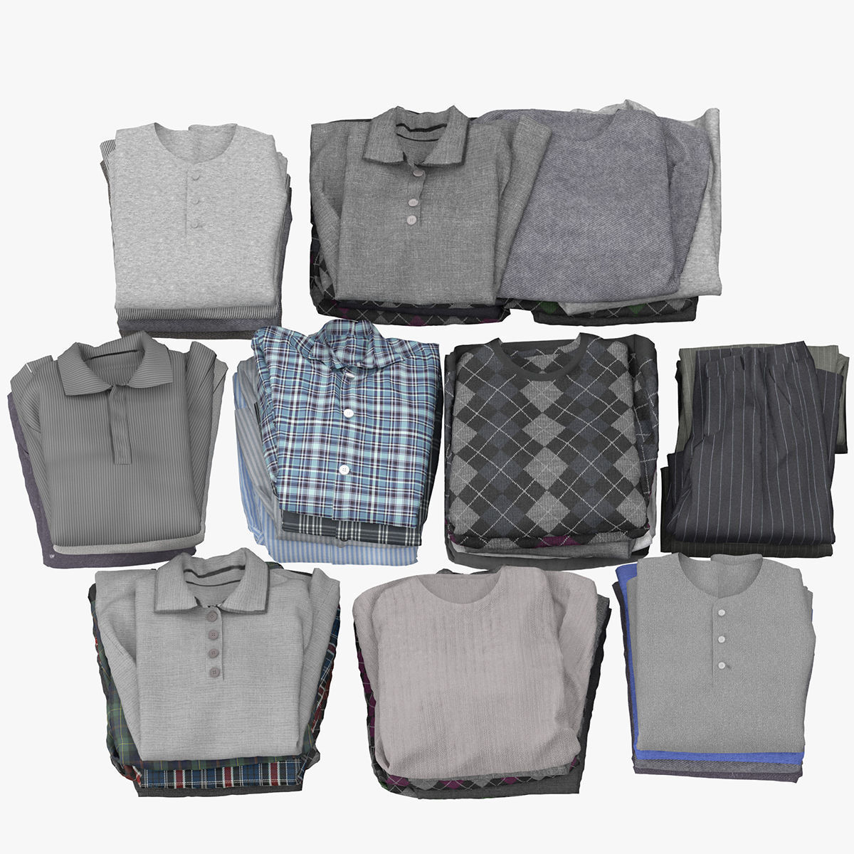 Wardrobe with Clothes 3D model_16