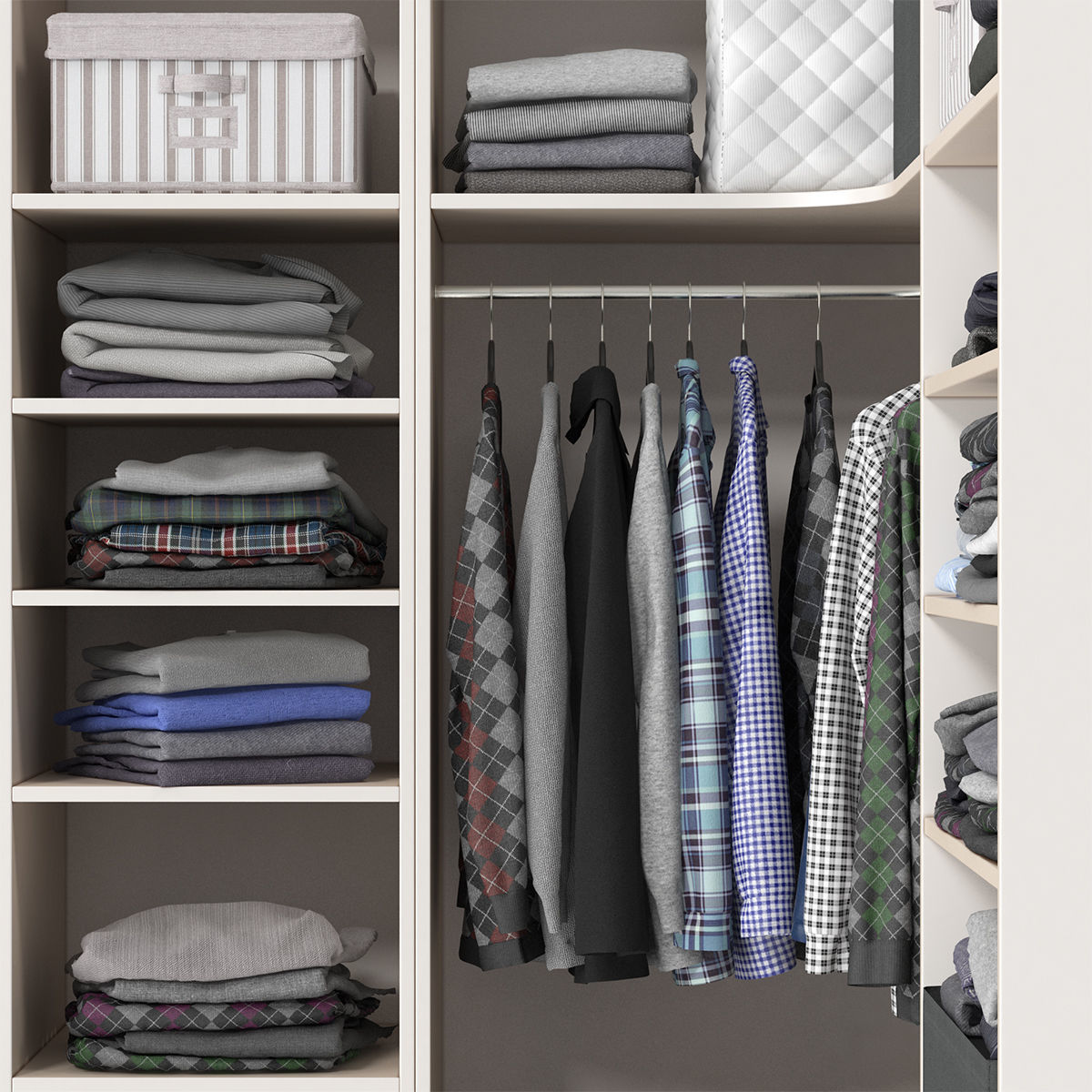 Wardrobe with Clothes 3D model_8