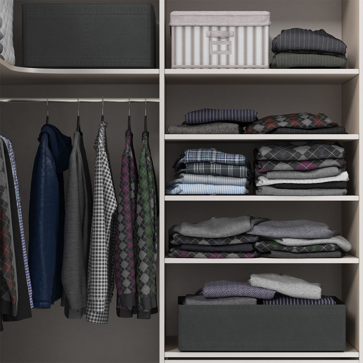 Wardrobe with Clothes 3D model_9