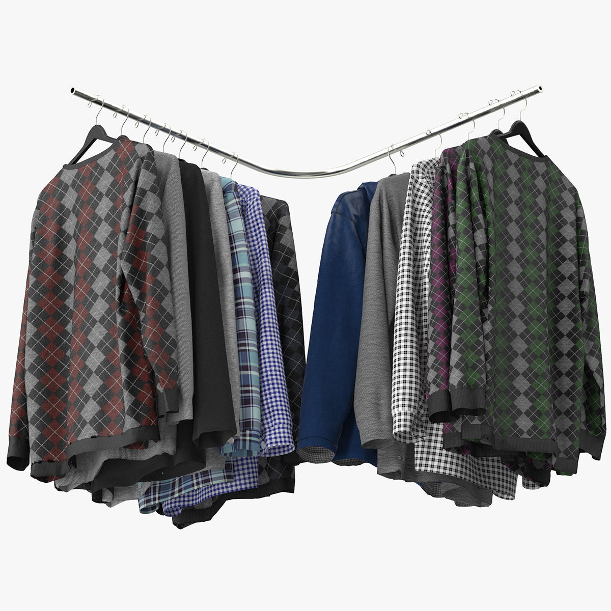 Wardrobe with Clothes 3D model_15