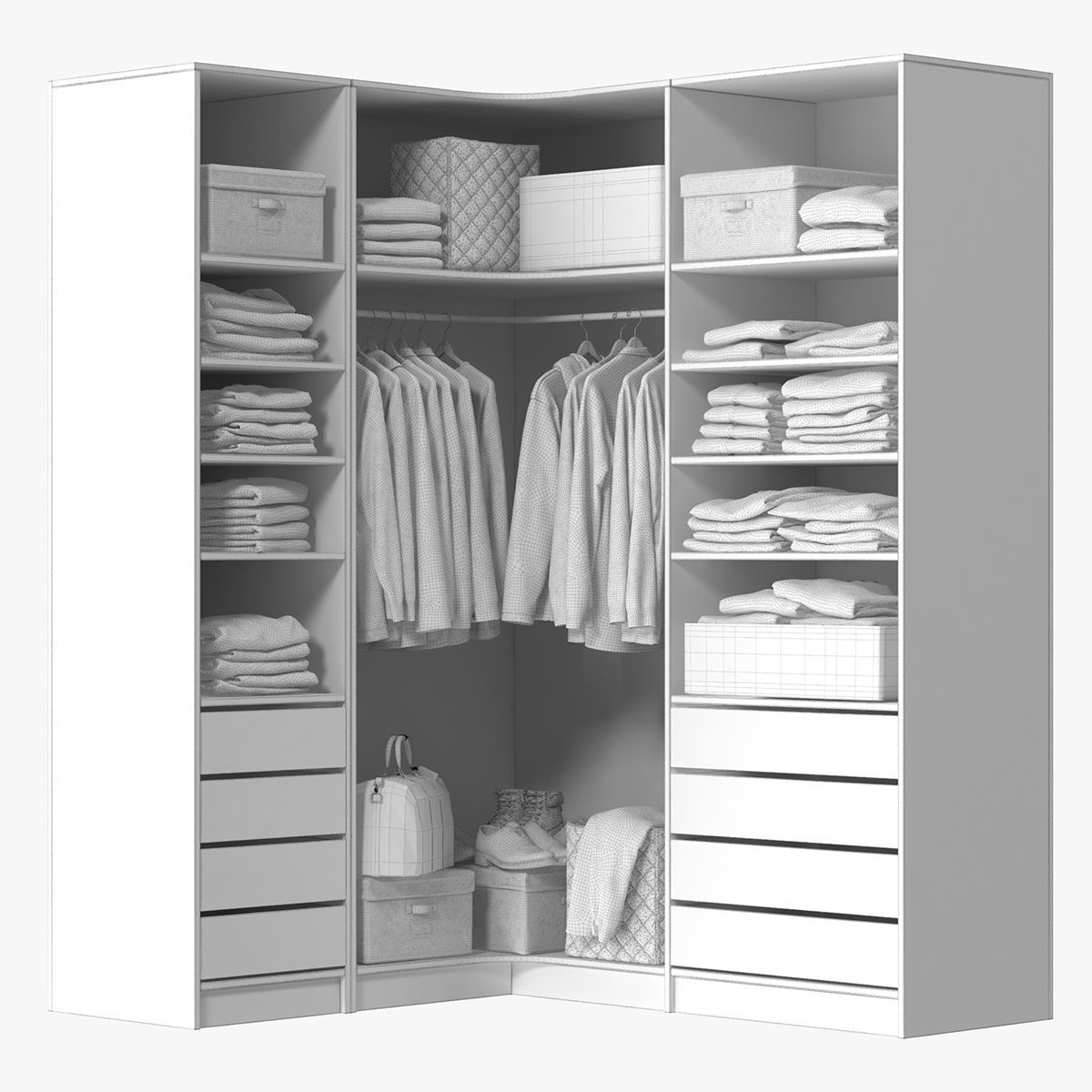 Wardrobe with Clothes 3D model_19