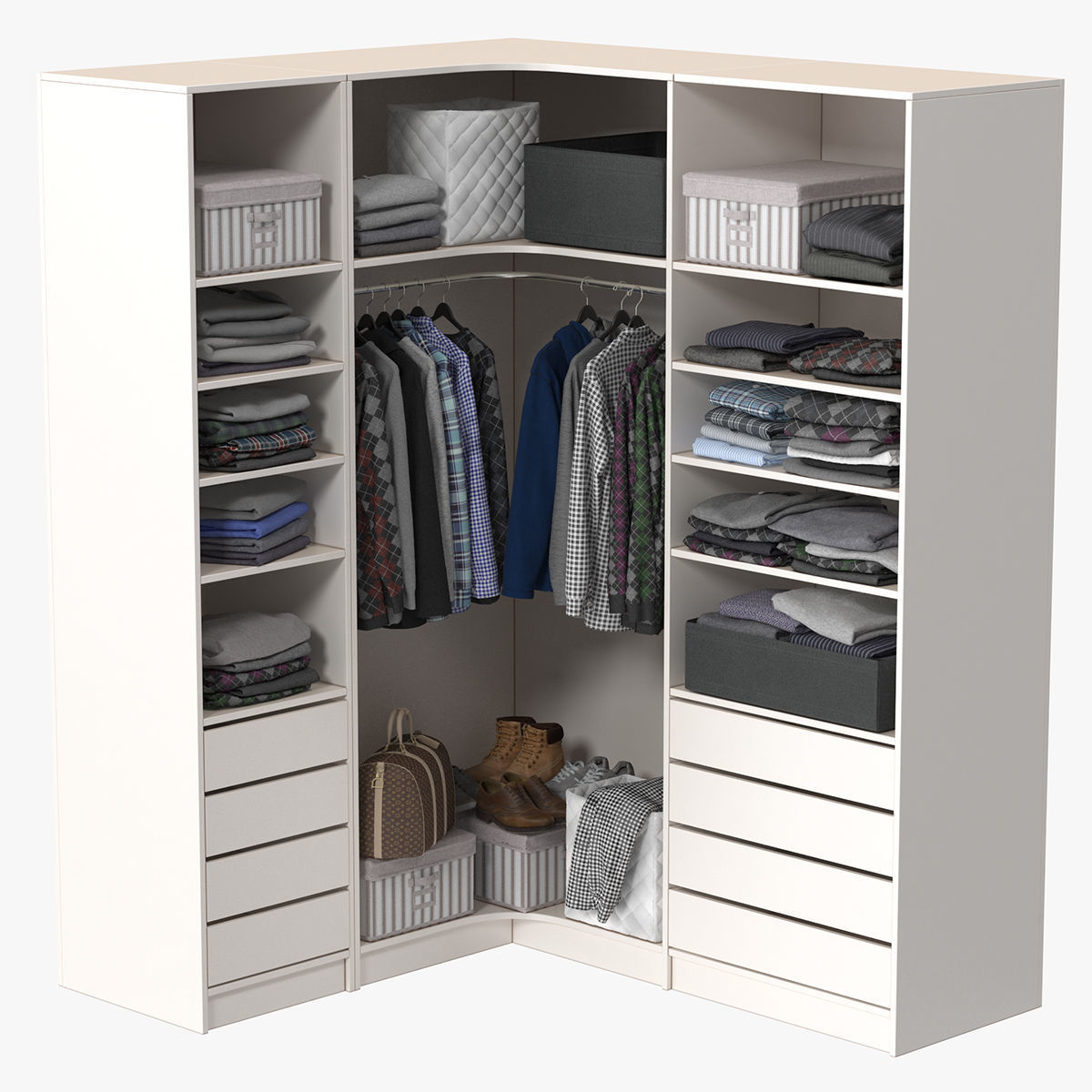 Wardrobe with Clothes 3D model_5