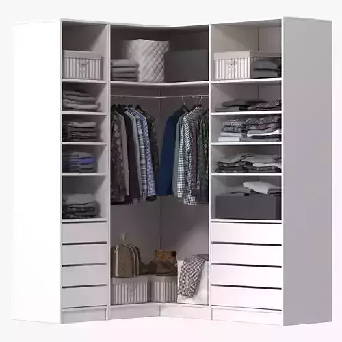 Wardrobe with Clothes 3D model