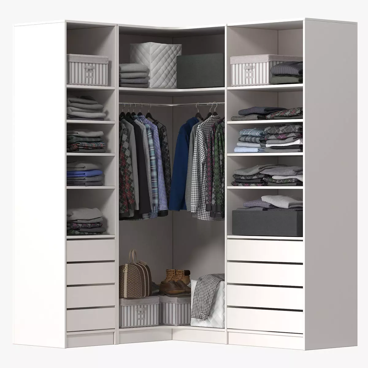 Wardrobe with Clothes 3D model_0