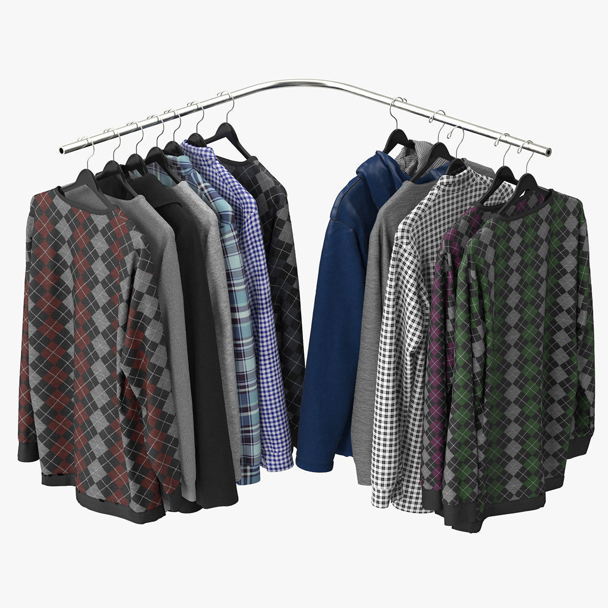 Wardrobe with Clothes 3D model_14
