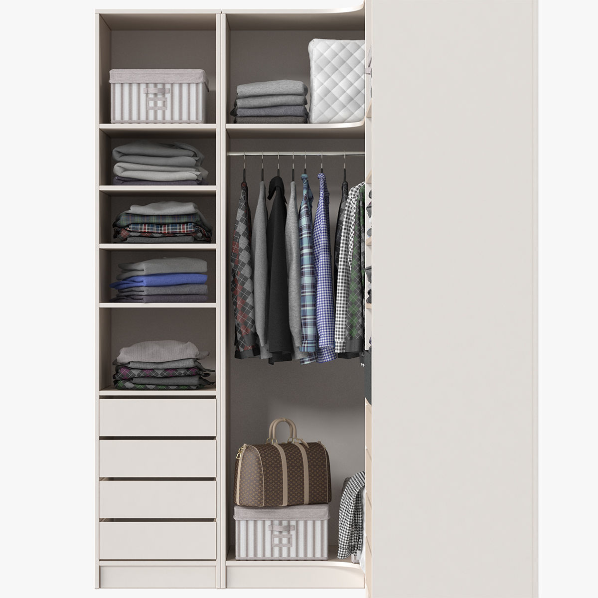 Wardrobe with Clothes 3D model_3