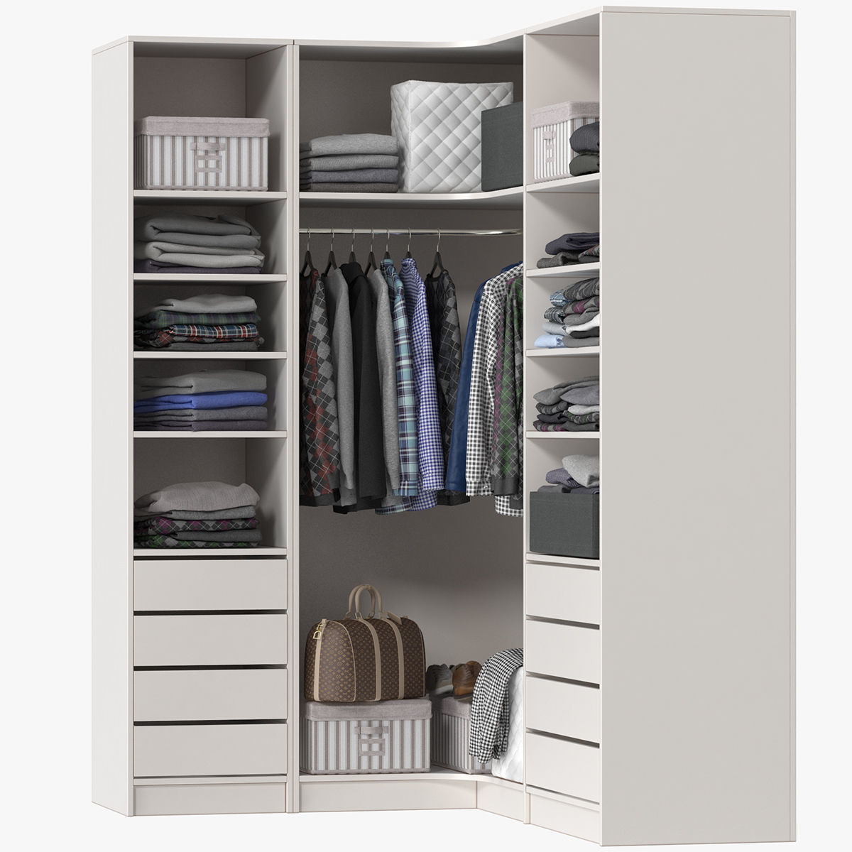 Wardrobe with Clothes 3D model_1