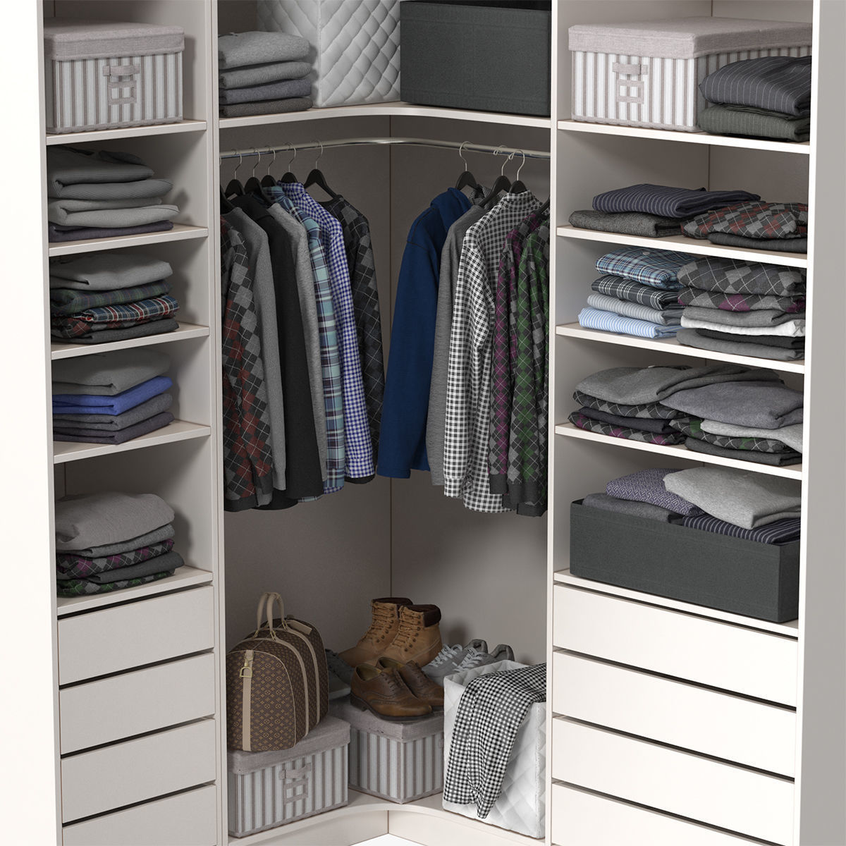 Wardrobe with Clothes 3D model_7