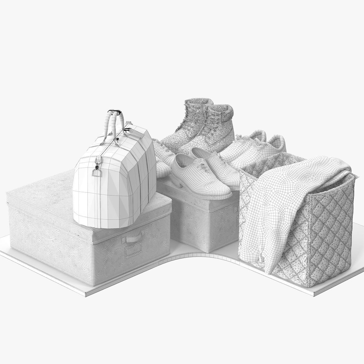 Wardrobe with Clothes 3D model_23