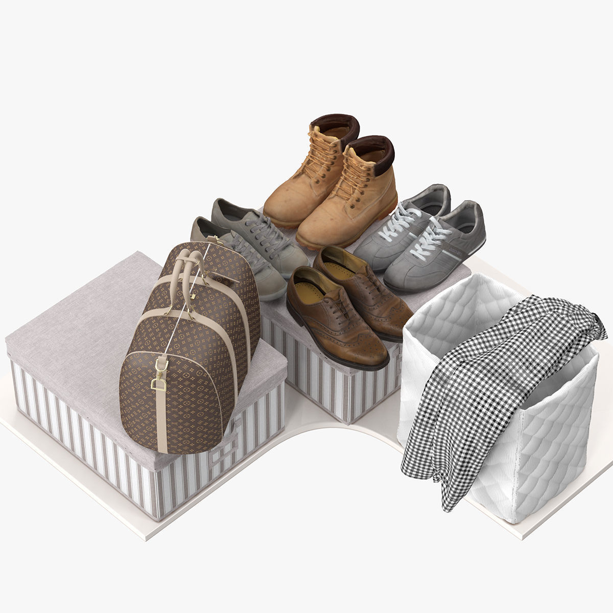 Wardrobe with Clothes 3D model_13