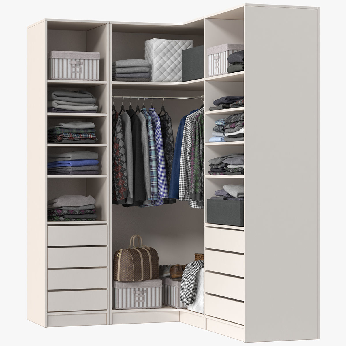Wardrobe with Clothes 3D model_2