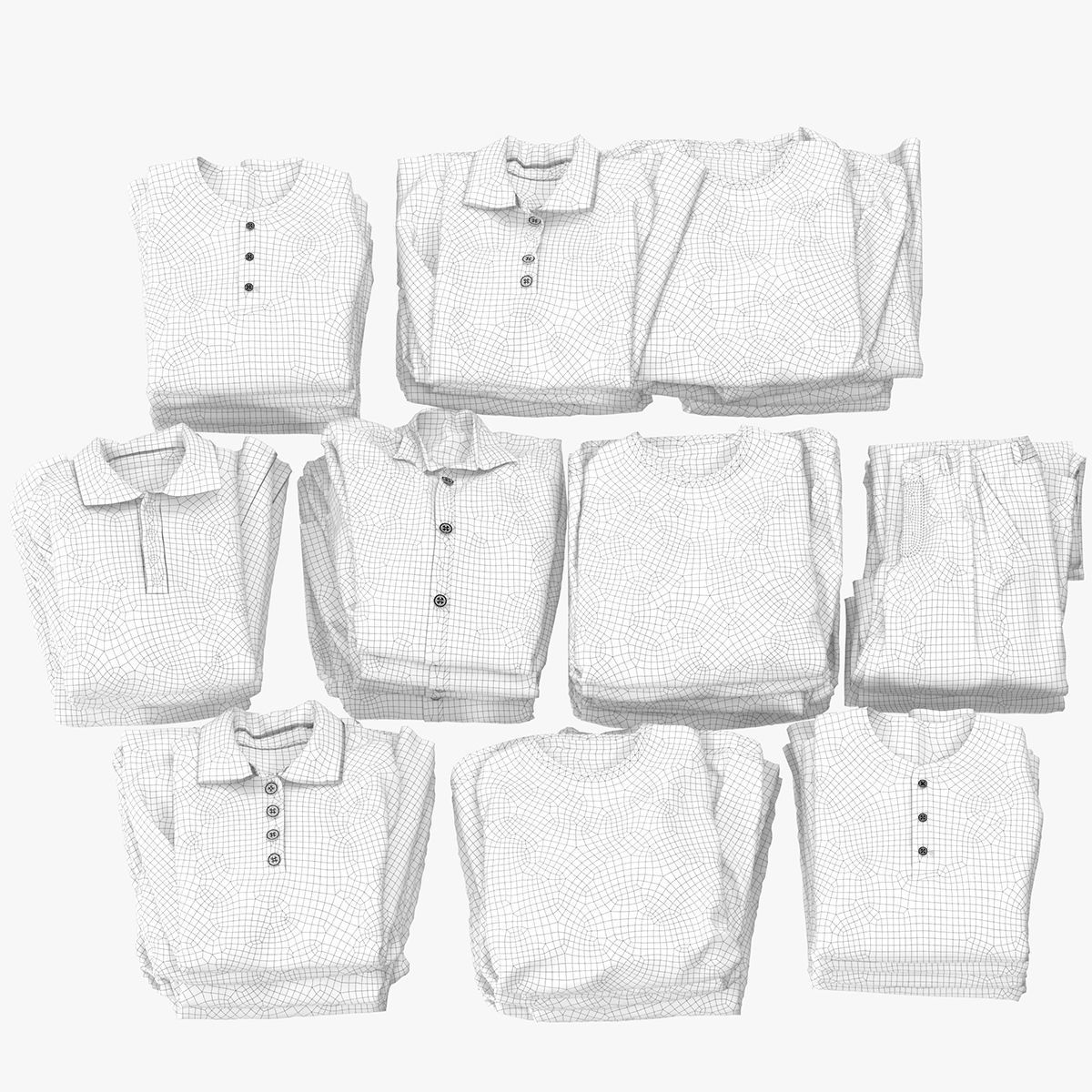 Wardrobe with Clothes 3D model_25