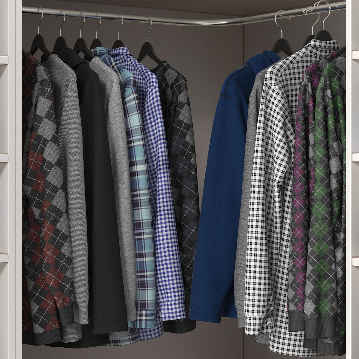 Wardrobe with Clothes 3D model_10
