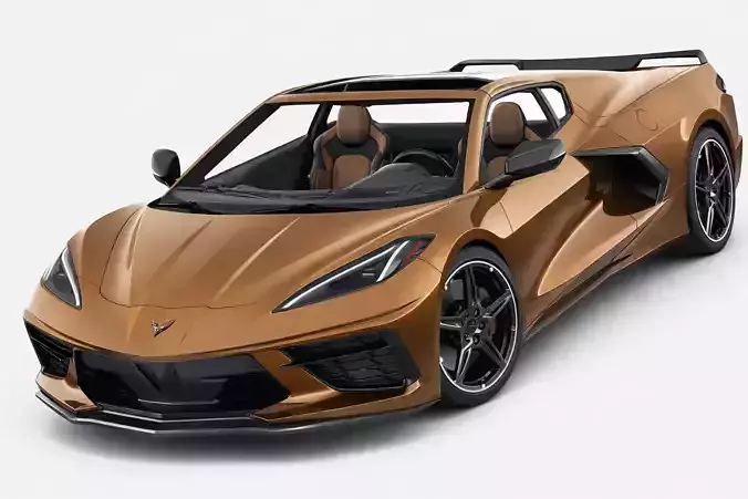 Chevrolet Corvette C8 Low Poly Sports Car Model