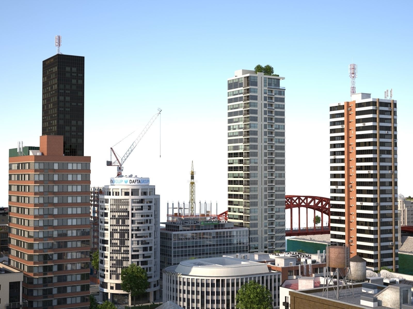 River City Low-poly 3D model_18