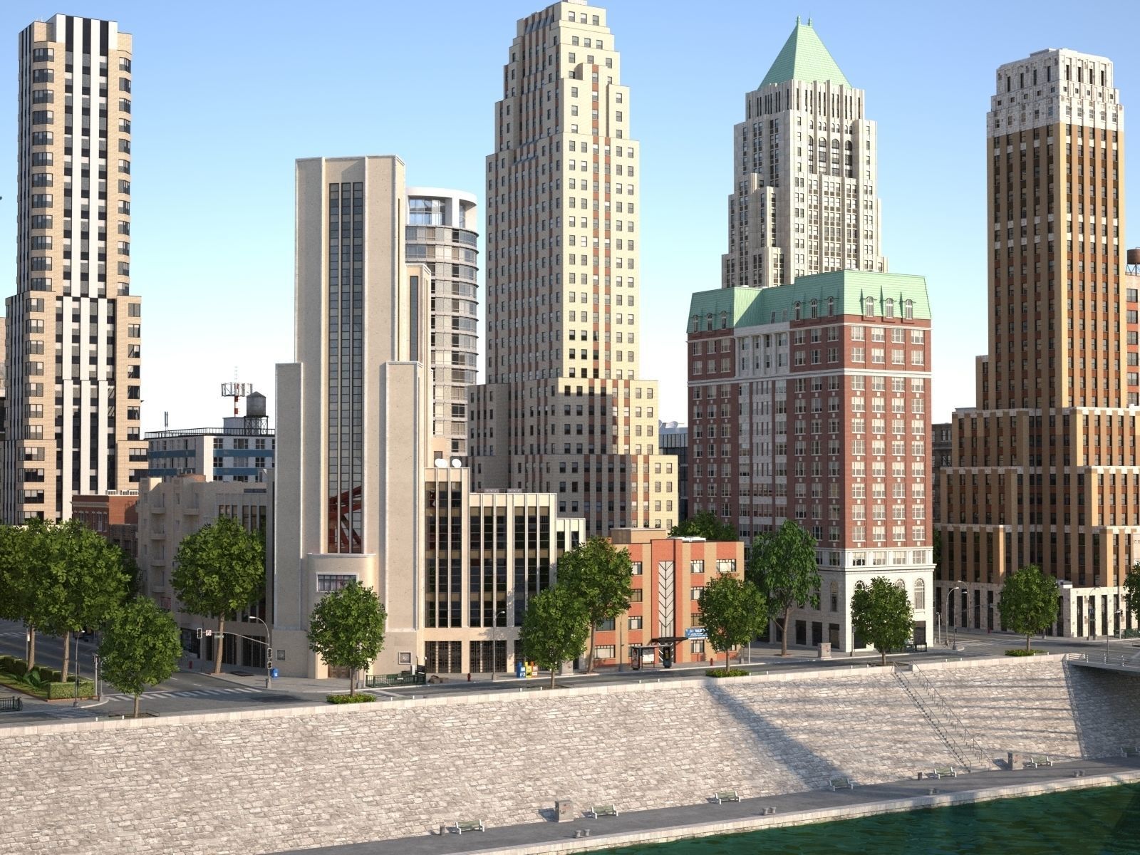 River City Low-poly 3D model_28