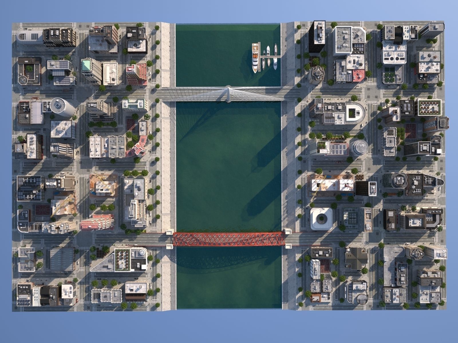 River City Low-poly 3D model_7