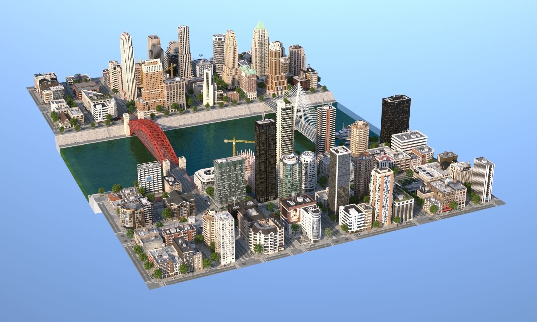 River City Low-poly 3D model_38