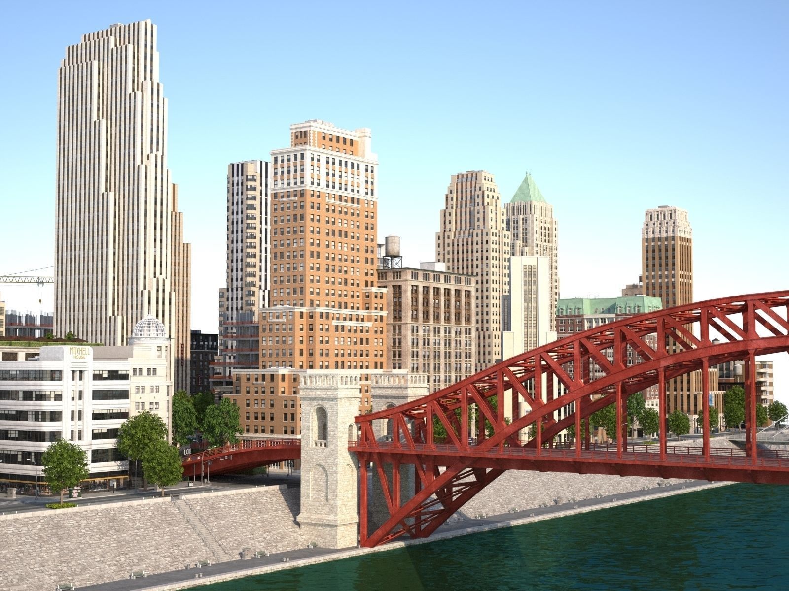 River City Low-poly 3D model_14