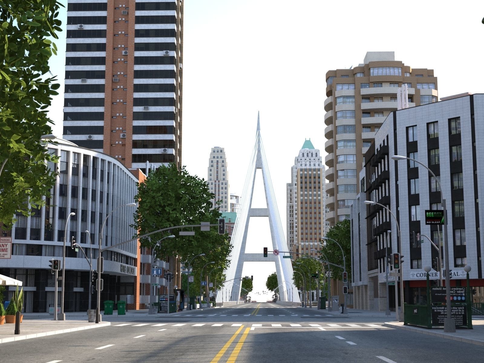 River City Low-poly 3D model_53