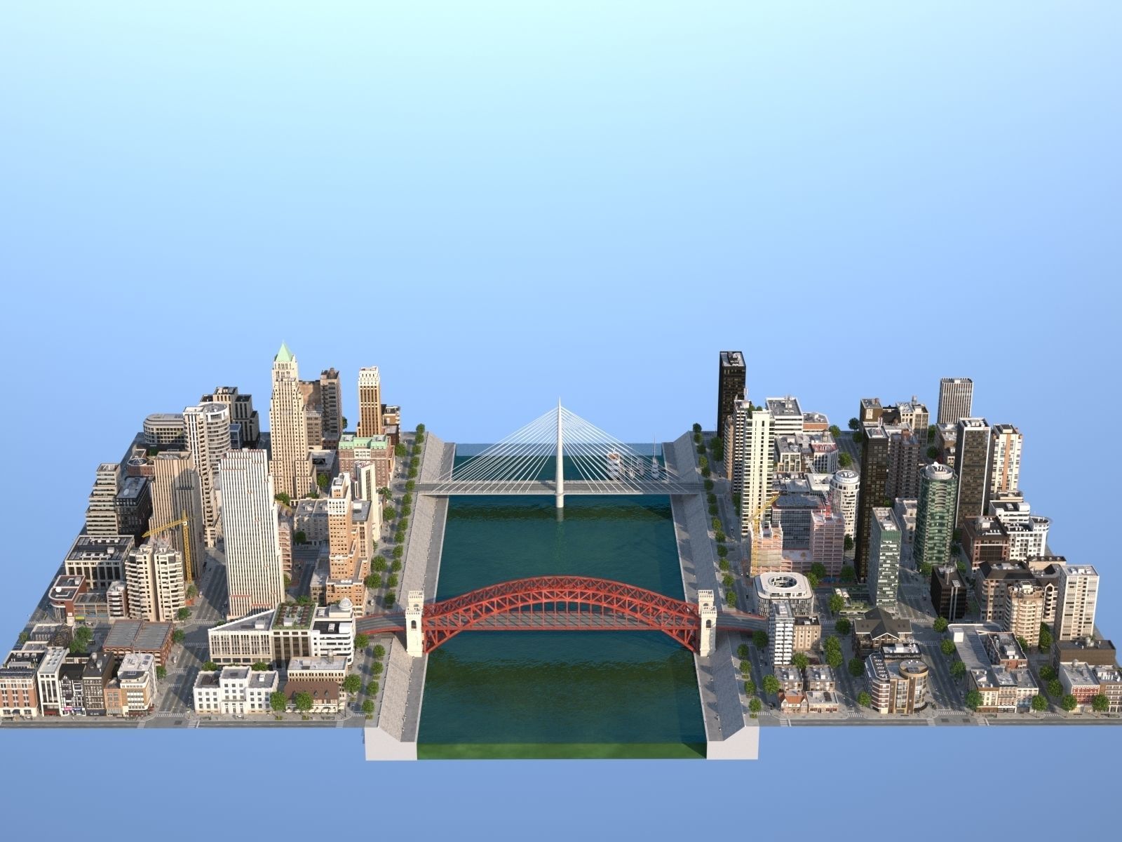 River City Low-poly 3D model_11